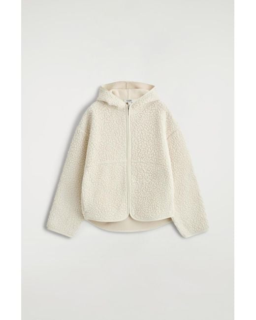 COS Natural Hooded Teddy Jacket