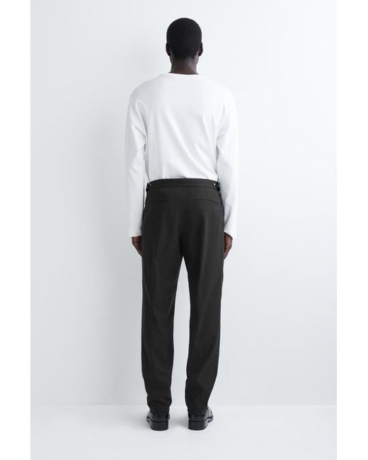 COS Black Cotton Slim-Leg Trousers for men