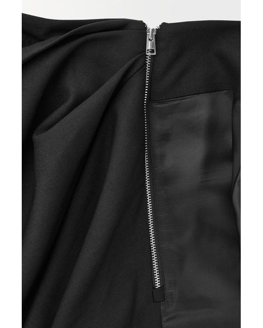 COS Black The Asymmetric Draped Mini Skirt