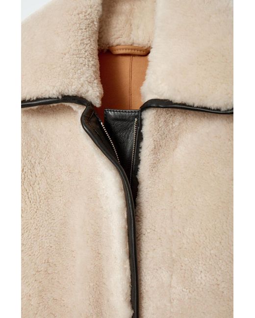 COS Natural Leather-trimmed Shearling Coat