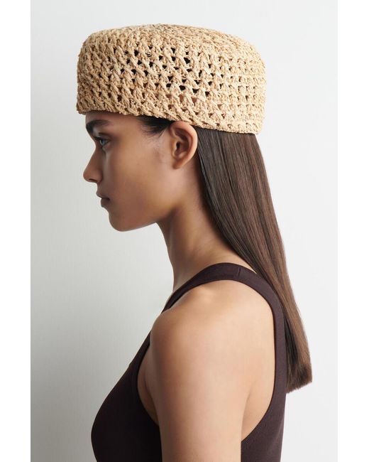 COS Natural Raffia Beret