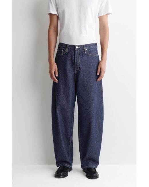 COS Blue Mallow Relaxed-Fit Barrel-Leg Jeans for men