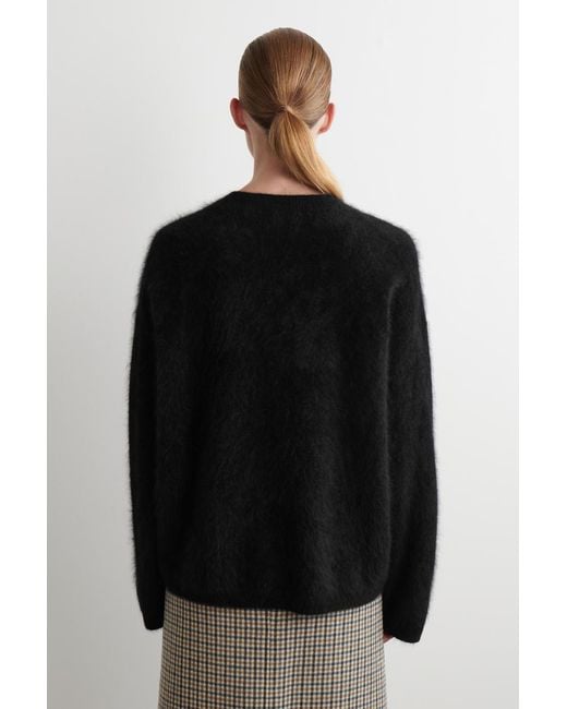 COS Black Brushed-Cashmere Crew-Neck Sweater