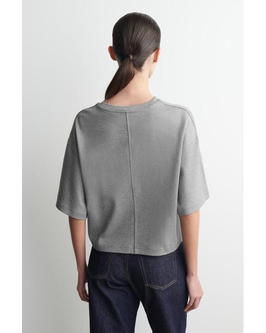 COS Gray Oversized Boxy Cotton T-Shirt