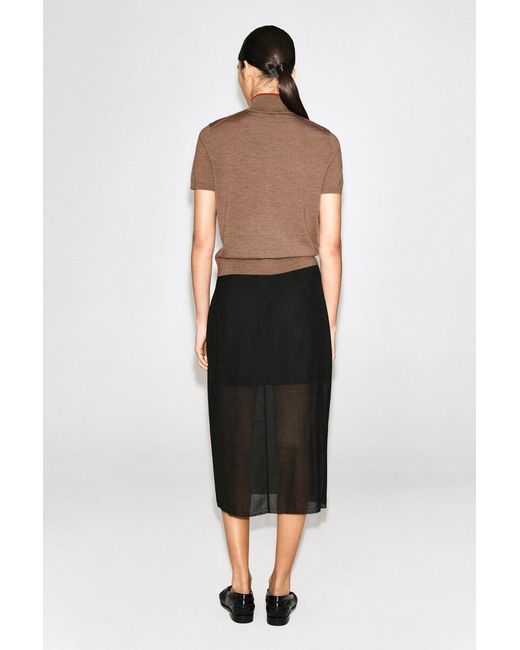 COS Brown Merino Wool Turtleneck Top