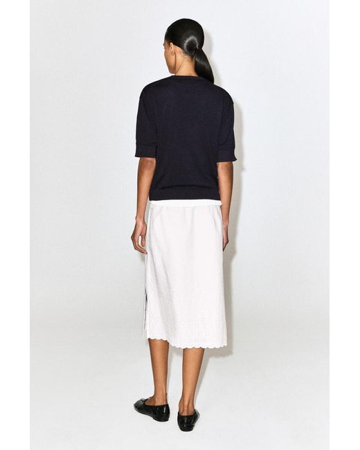COS Blue Knitted Cotton T-Shirt