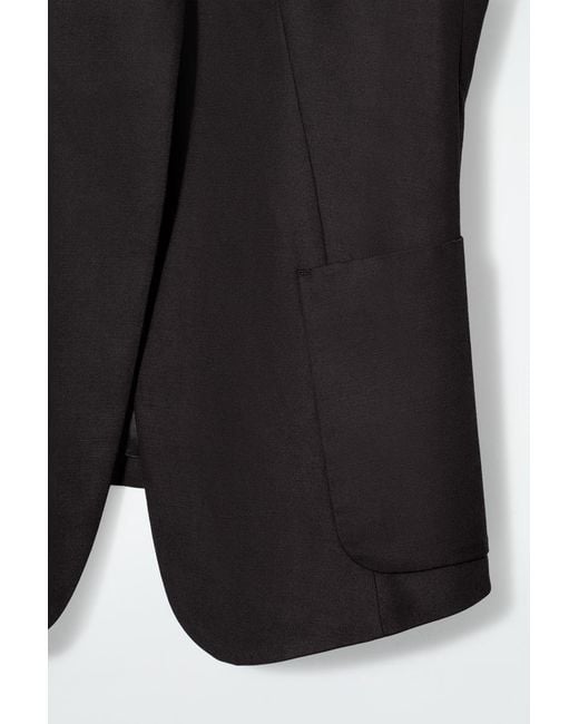 COS Black Wrap-Front Linen-Blend Waistcoat