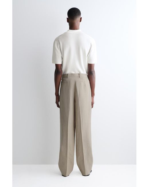 COS Natural Linen-Blend Relaxed-Fit Straight-Leg Trousers for men