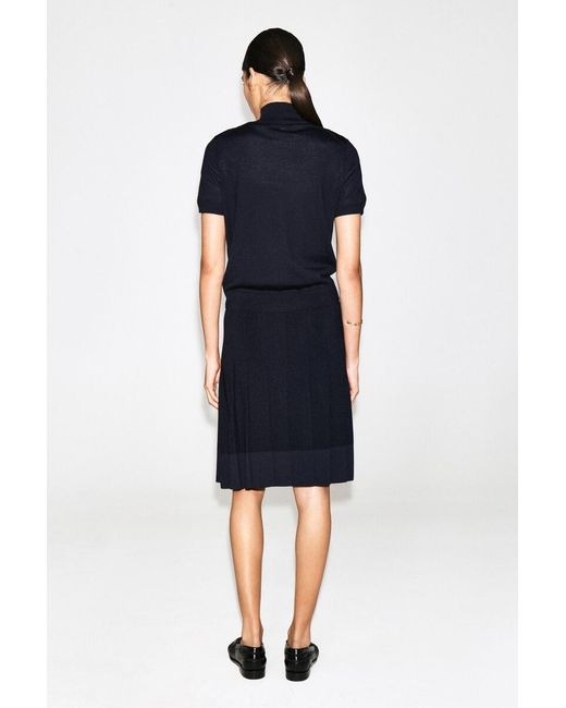 COS Blue Merino Wool Turtleneck Top