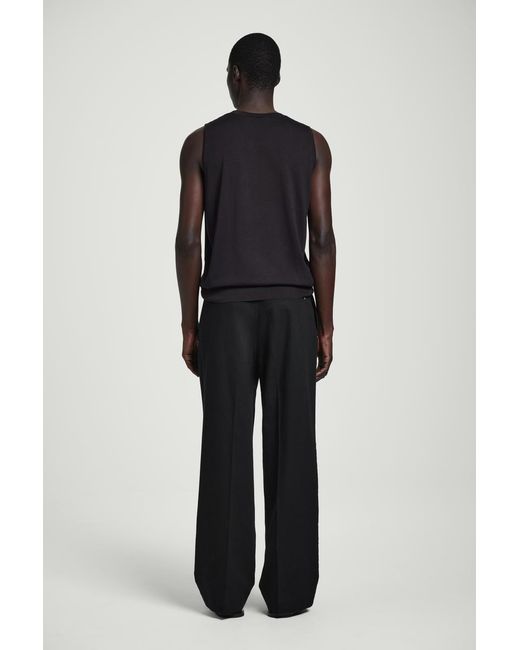 COS Black Relaxed Knitted Silk Vest for men