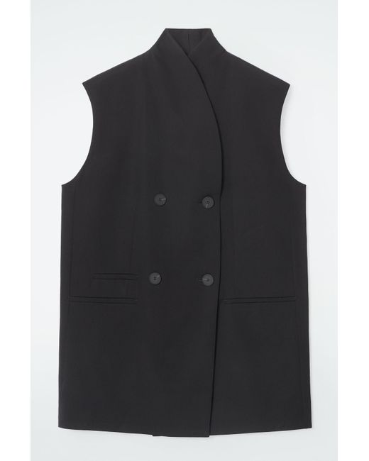 COS Black The Elongated Sleeveless Blazer
