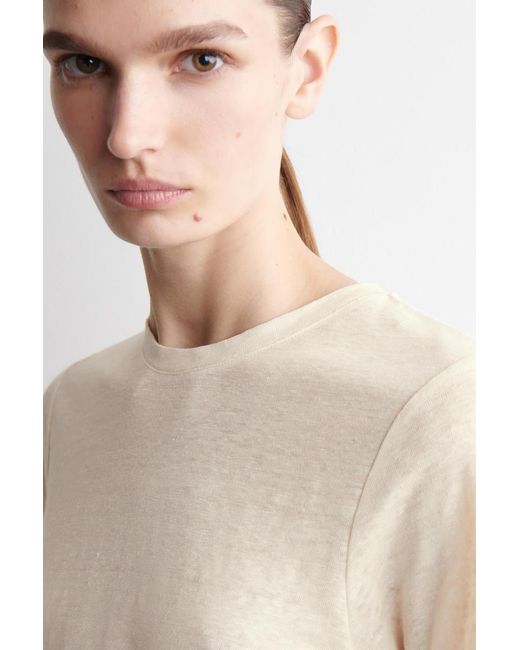 COS Natural Crew-Neck Linen T-Shirt