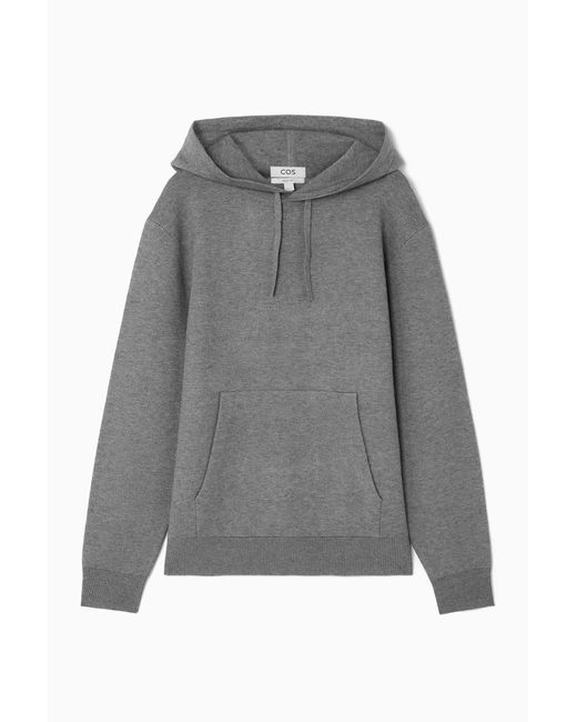 COS Gray Relaxed-fit Knitted Hoodie for men
