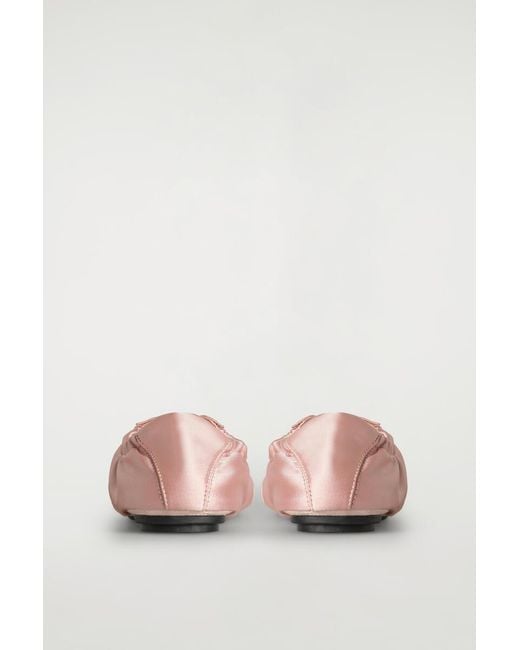 COS Pink Satin-Suede Ballet Sneakers