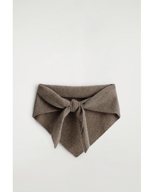 COS Brown Cashmere Triangle Scarf for men