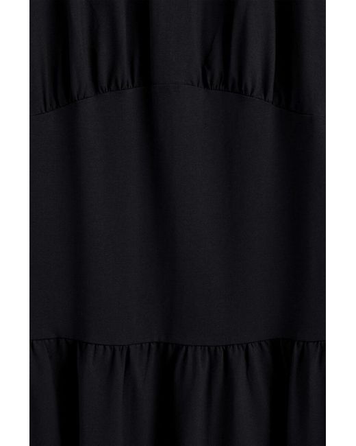 COS Black Waisted Cotton Midi Dress