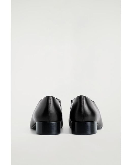 COS Black Square-Toe Leather Heeled Shoes
