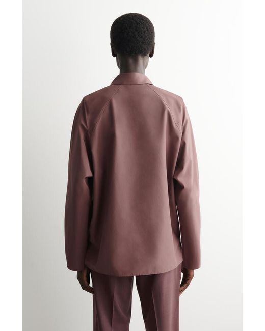 COS Brown Rounded Cotton-Silk Shirt