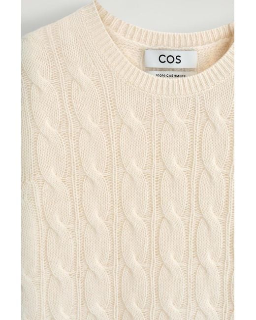 COS Natural Cable-Knit Cashmere T-Shirt