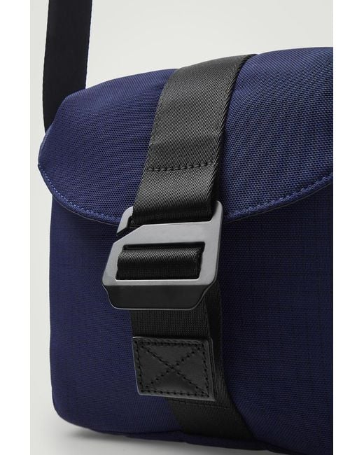 COS Blue Grid Crossbody Bag for men