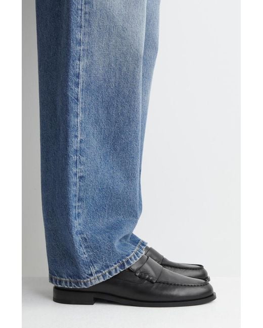 COS White Leather Penny Loafers for men