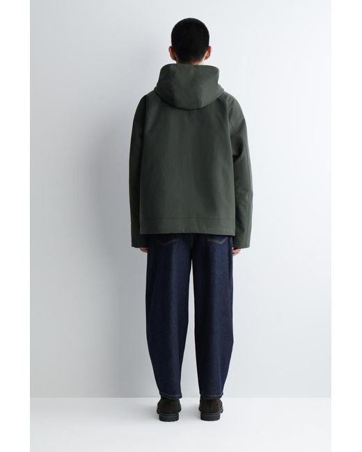COS Green Technical Cotton Hooded Jacket for men