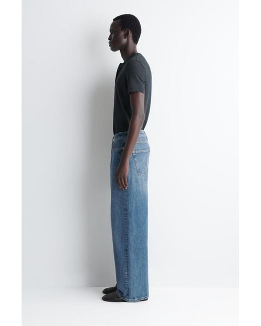 COS Blue Fold Relaxed-Fit Wide-Leg Jeans for men