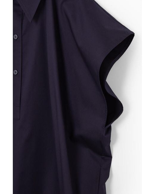 COS Blue Oversized Midi Shirt Dress