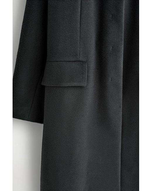 COS Gray Tailored Wool-Zibeline Long Coat