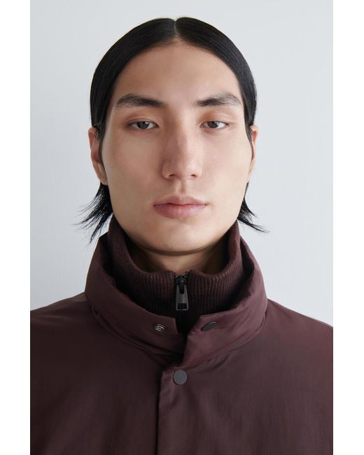 COS Brown Padded Funnel-Neck Down Jacket for men