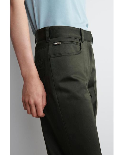 COS Green Sateen Straight-Leg Pants