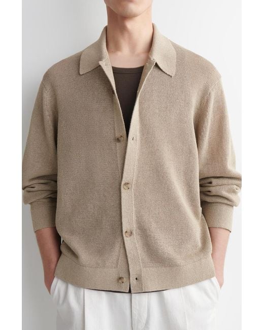 COS Natural Knitted Cotton-Paper Cardigan for men