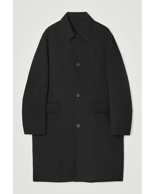 COS Black Double-faced Wool Coat for men