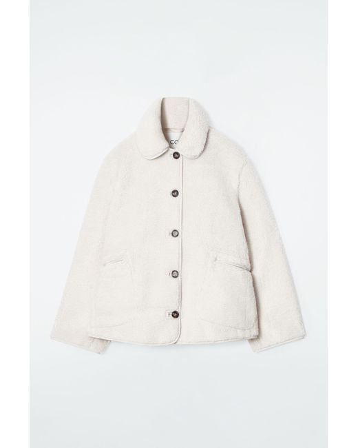COS Natural Collared Faux Shearling Jacket