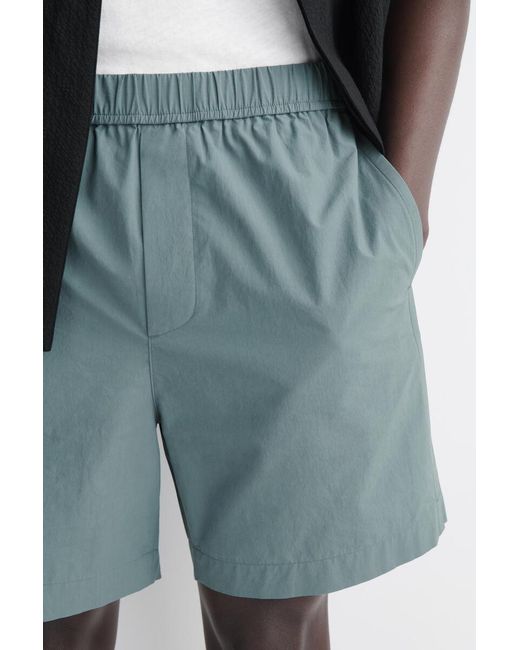COS Blue Elasticated Cotton Shorts for men