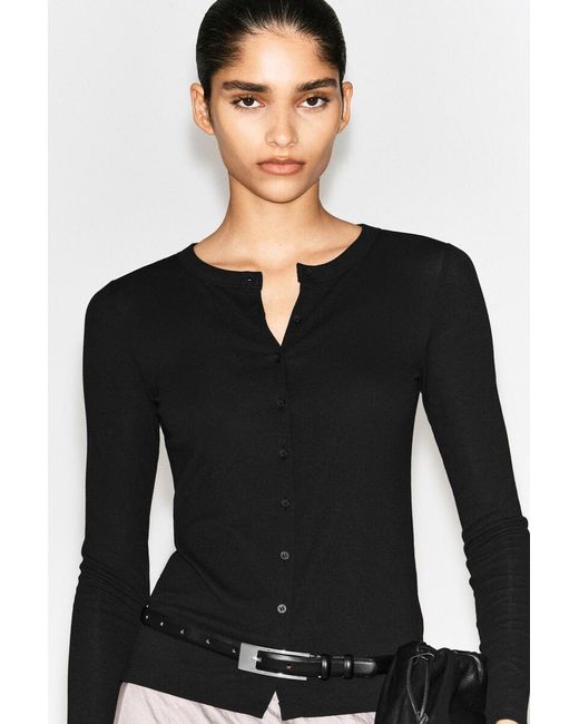 COS Black Jersey Cardigan Top