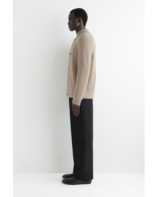 COS Natural Ribbed Wool Crew-Neck Sweater for men