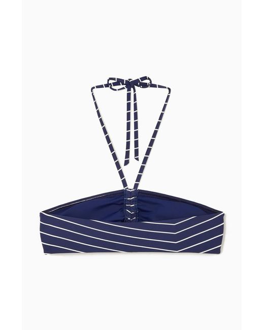 COS Blue Halterneck Bandeau Bikini Top