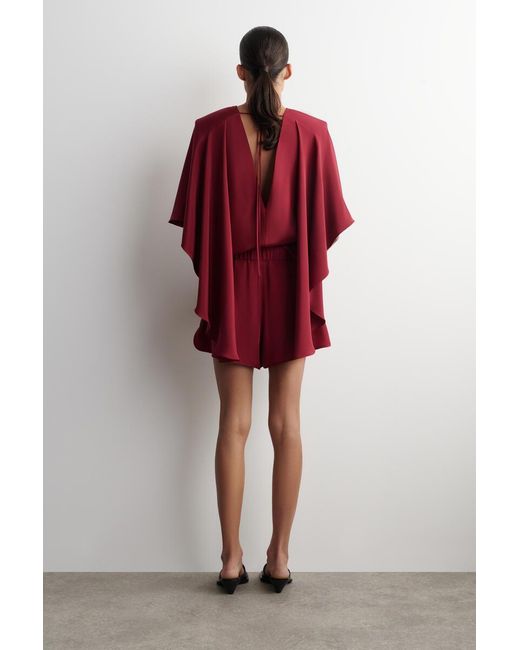 COS Red Silk Boxer Shorts
