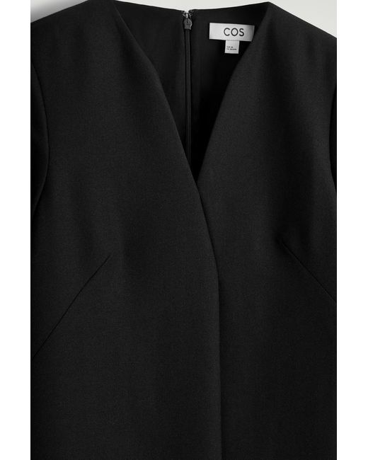 COS Black Tailored Wool-Blend Mini Dress