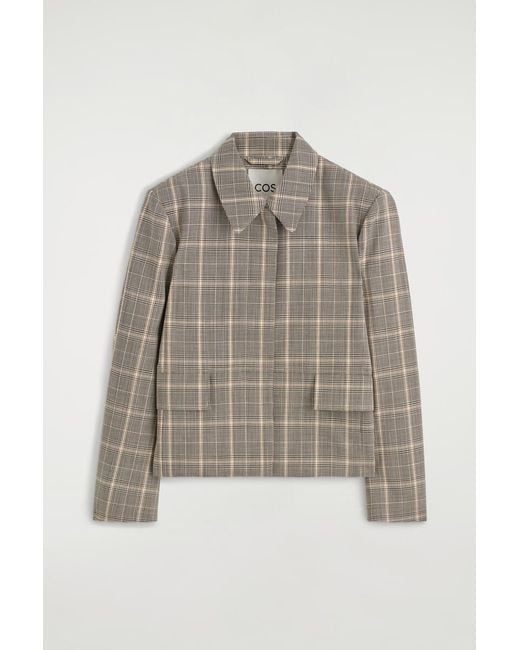 COS Natural Checked Wool Jacket