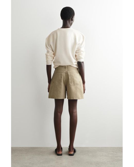 COS Natural High-Rise Denim Shorts