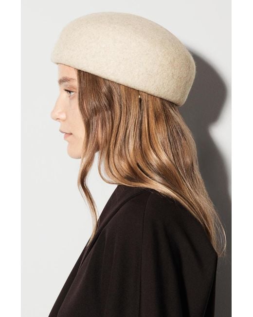 COS Natural Sculpted Wool Beret