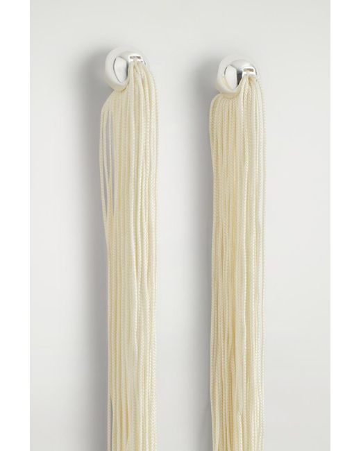 COS White Fringed Earrings