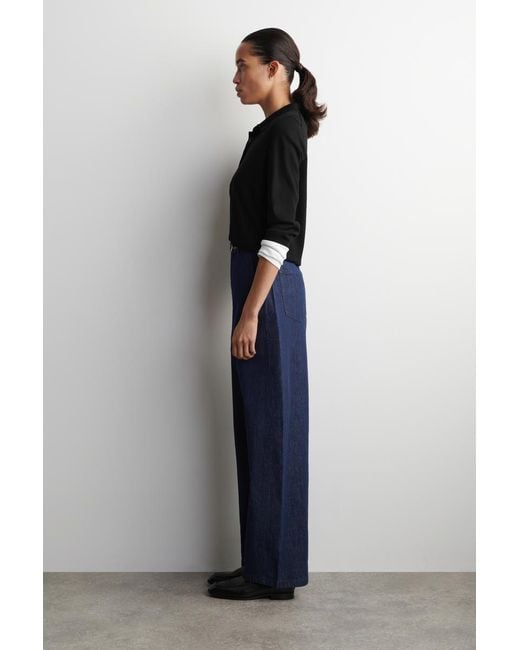 COS Blue Wide-Leg Denim Pants