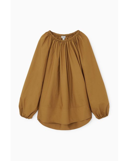 COS Natural Oversized Off-the-shoulder Blouse