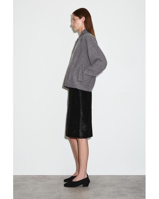 COS Gray Sculpted Merino Wool Jacket