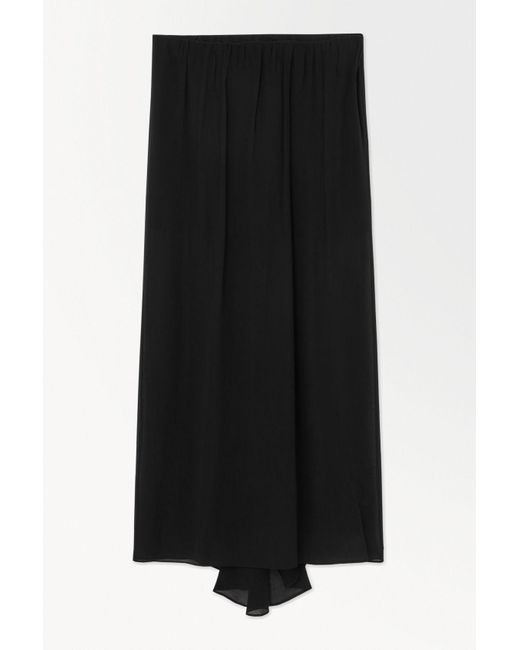 COS Black The Crinkled Silk-chiffon Maxi Skirt