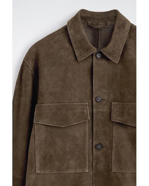 COS Brown Suede Trucker Jacket for men