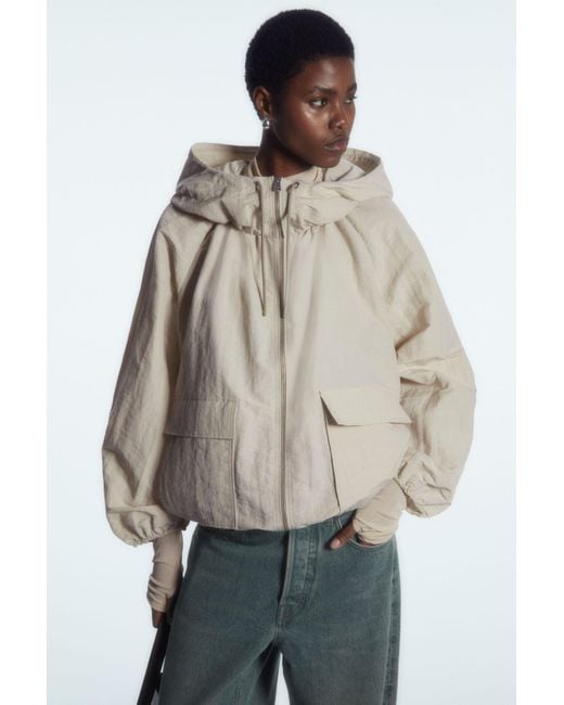 COS Natural Technical Linen-blend Hooded Jacket